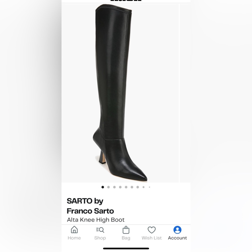 Franco Sarto Alta Black Leather Boots